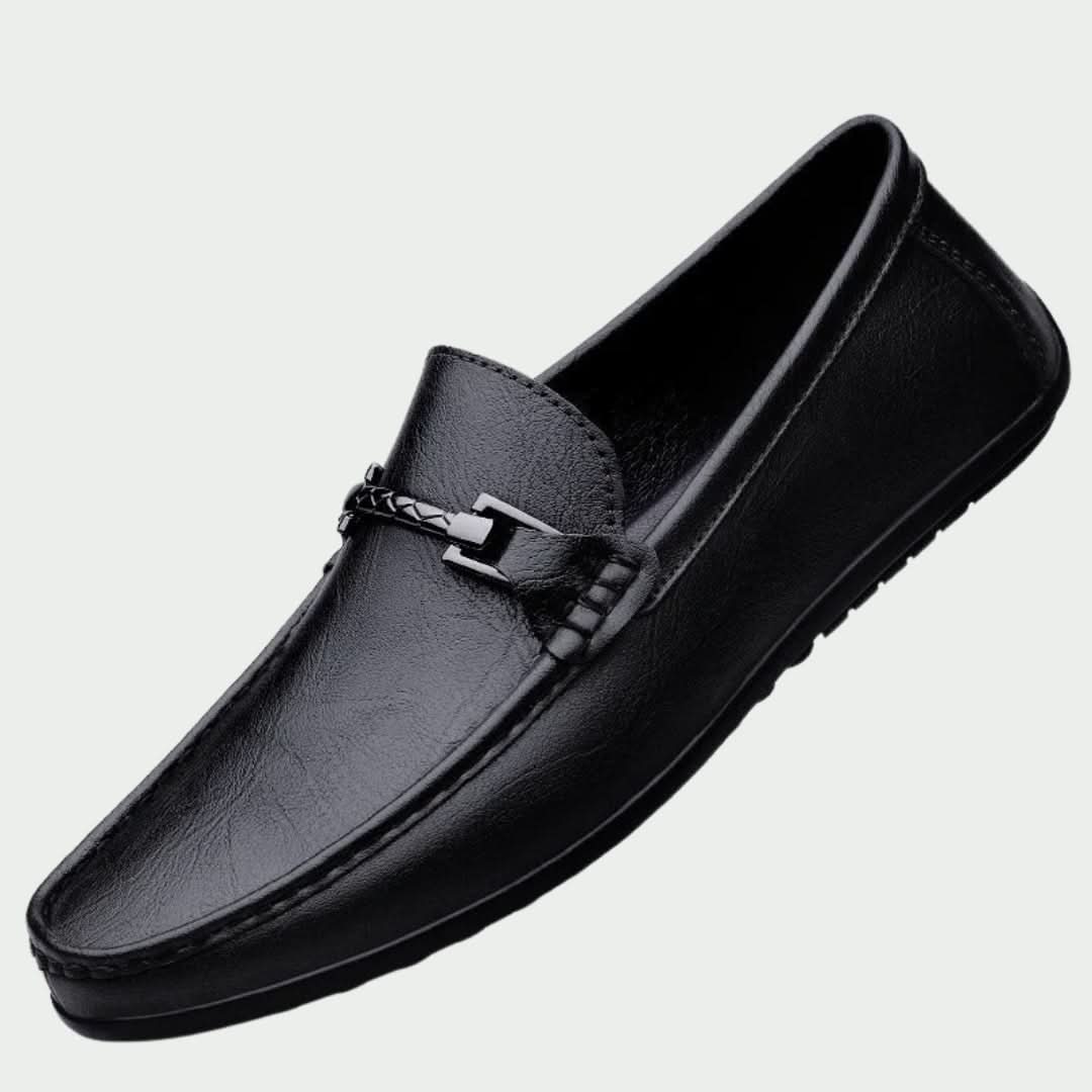 Albert Leather-Look Loafer - Black (Style 1)