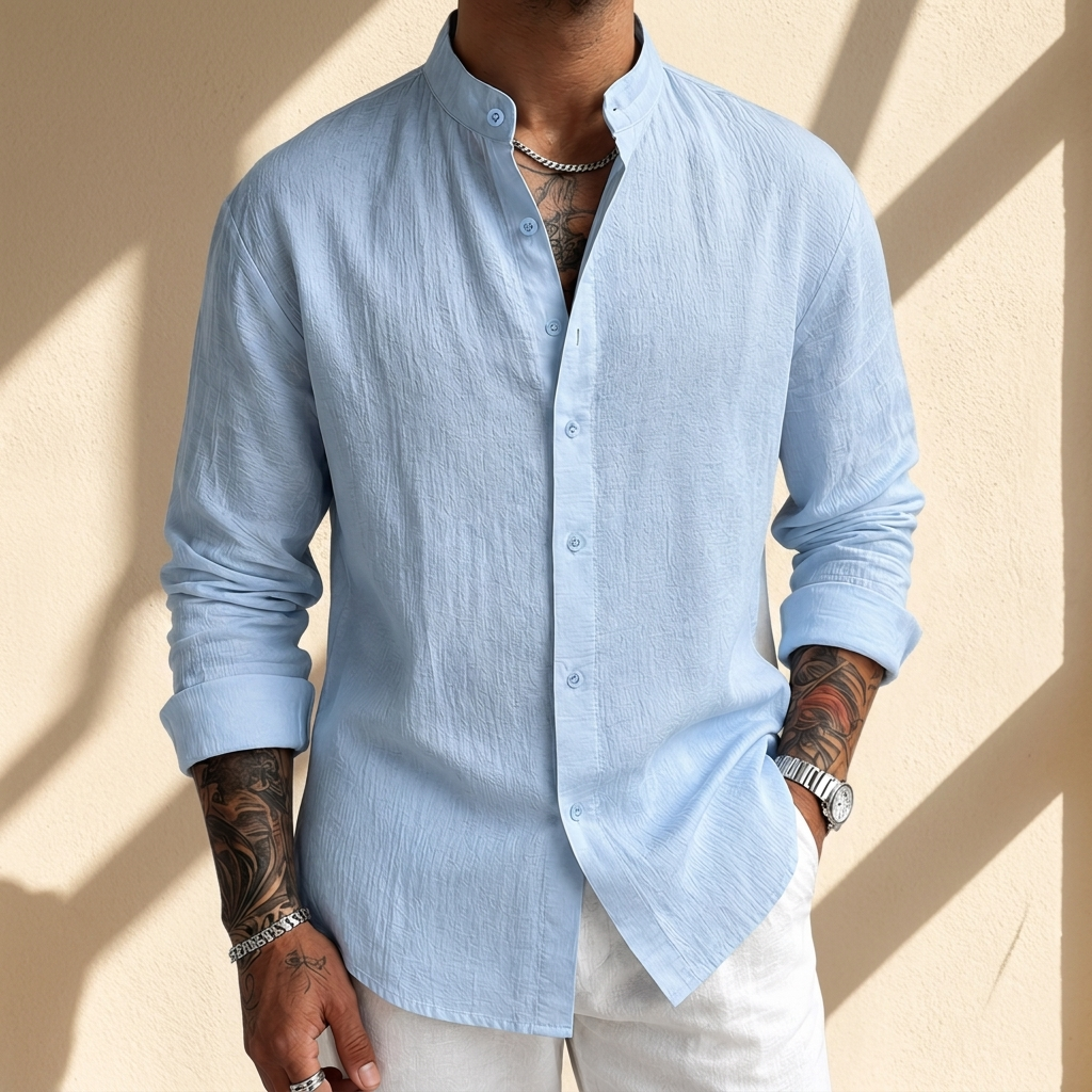 Albrighton Soft Linen Button Shirt - Blue