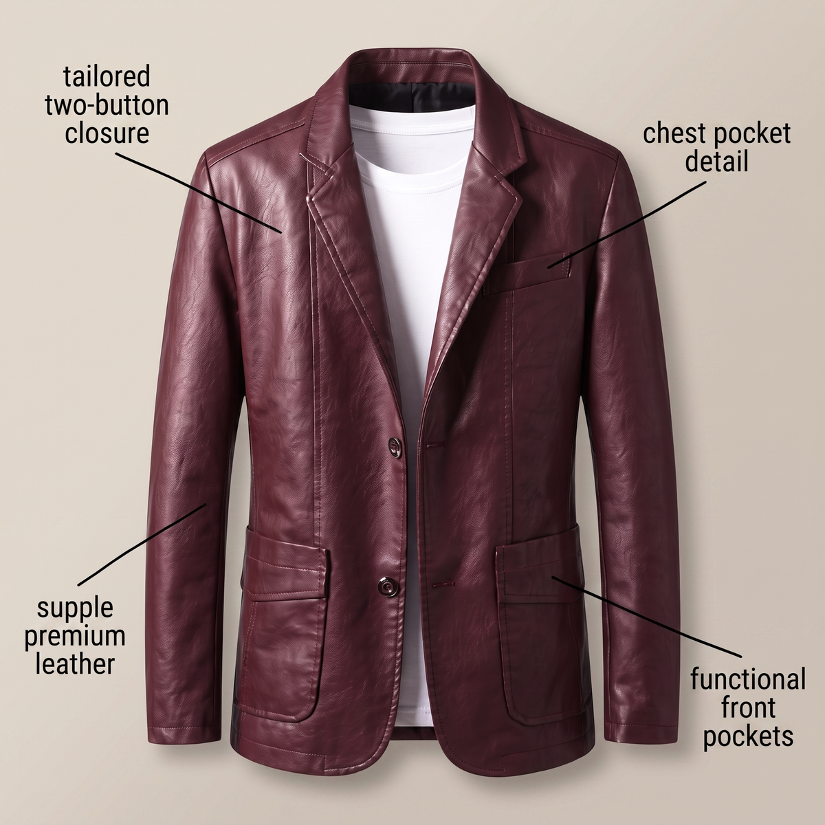 Alessandro Leather-Look Blazer