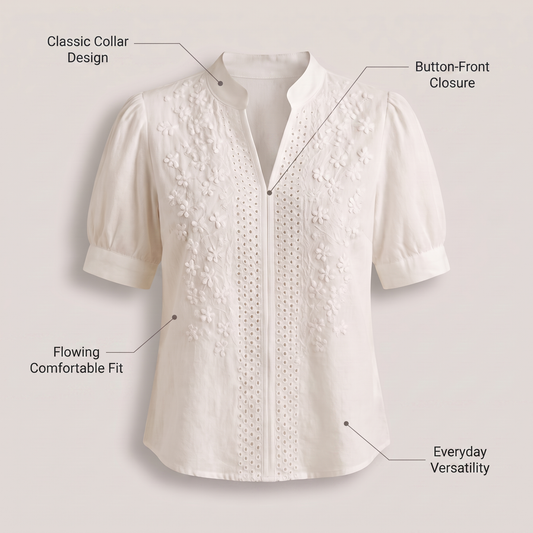 Aureline Tailored White Top