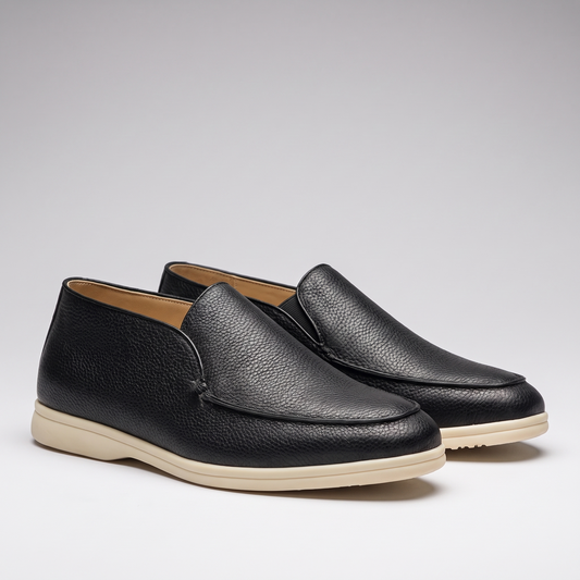 Aurex Leather-Look Loafers - Black