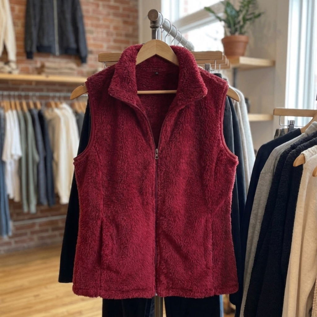 Aurielle Fleece Gilet - Wine Red
