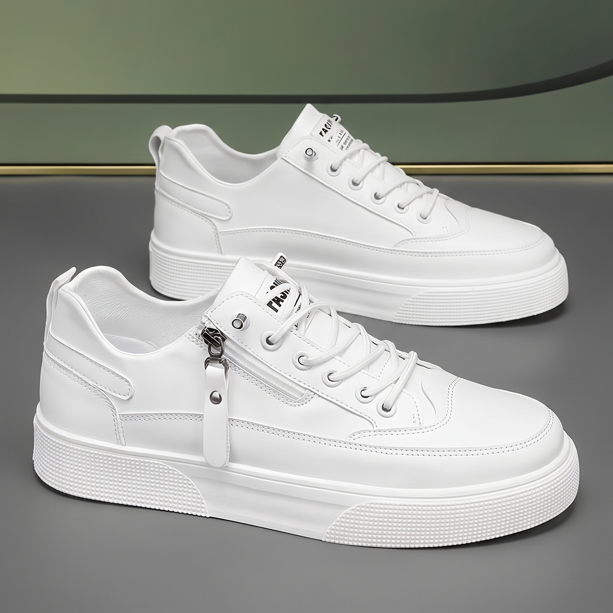 Bellington Side-Zip Comfort Trainers - White