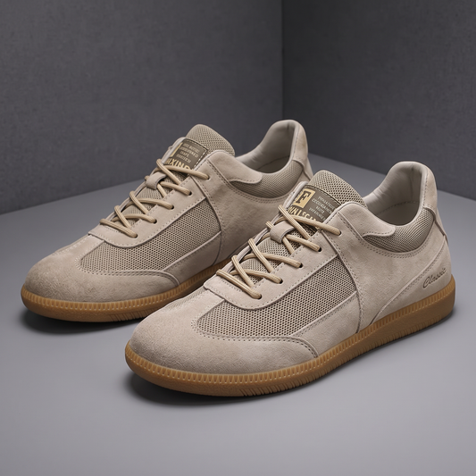 Calvino Leather-Look Sneaker - Beige