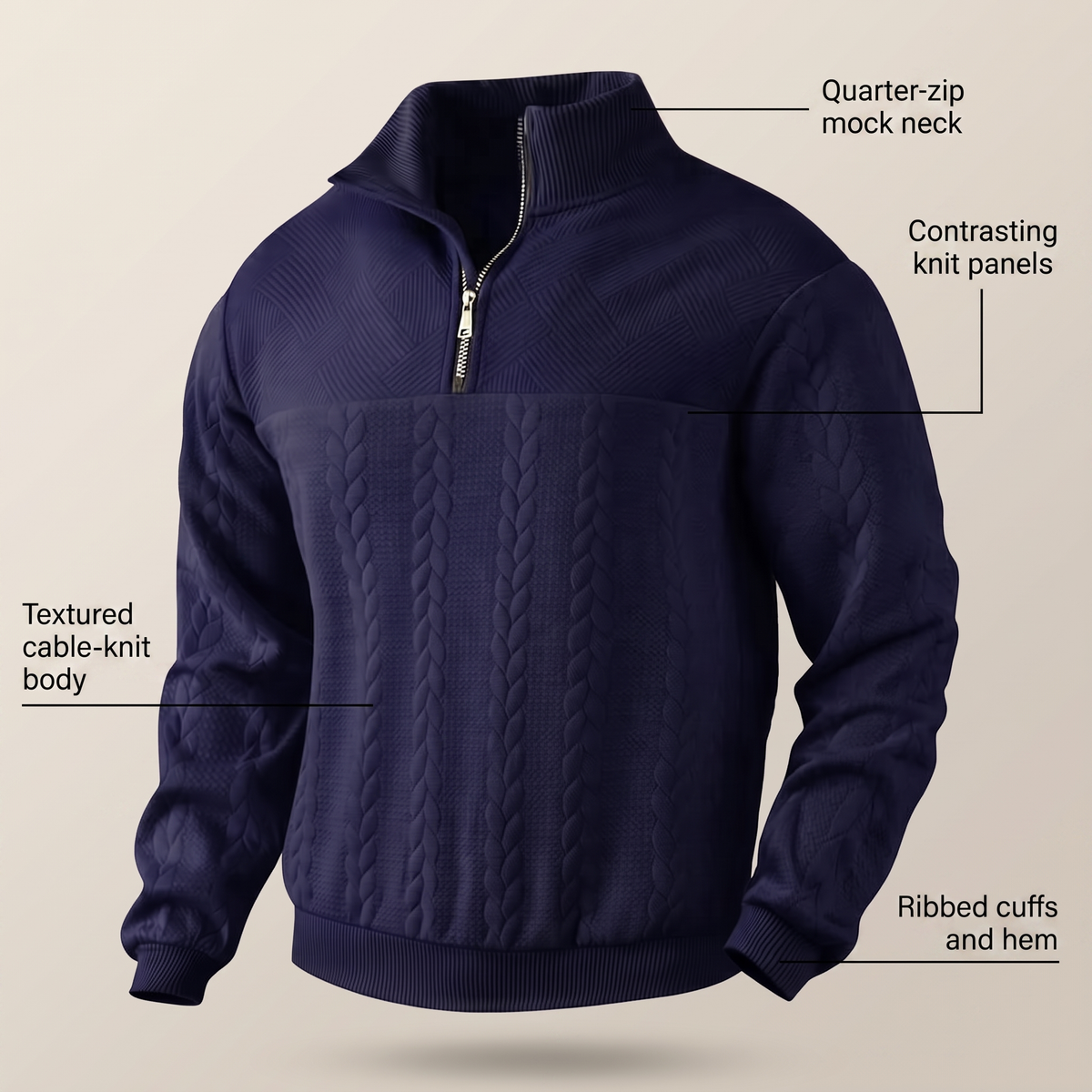 Camden Premium Quarter Zip Sweatshirt