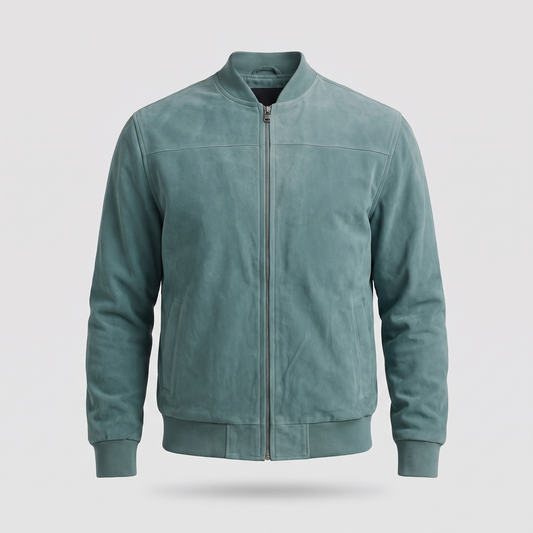 Carter Premium Suede-Look Jacket - Aqua