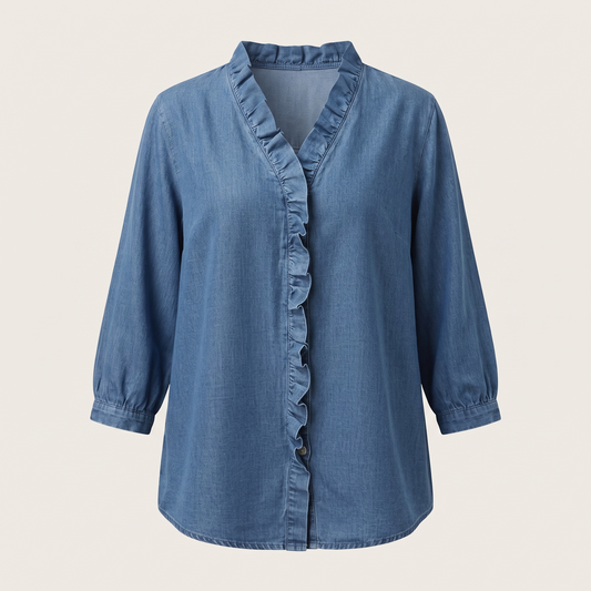 Celeste Ruffle Top - Blue