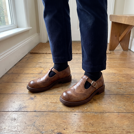 Classic Leather-Look Buckle Loafers