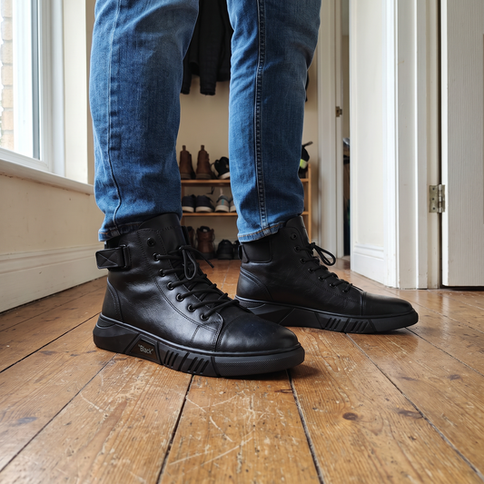 Classic Leather-Look High Top Boots