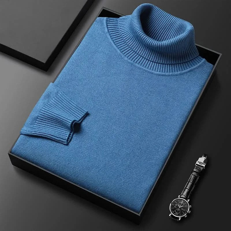 Corvielle Luxe Turtleneck - Blue