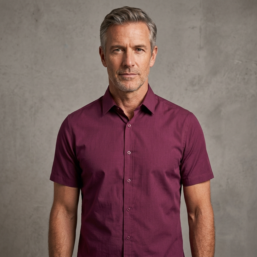 Cressford Fitted Short-Sleeve Shirt - Red