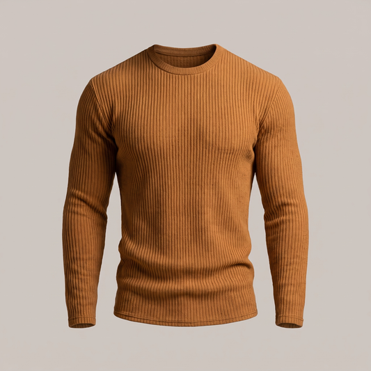 Derrickson Ribbed Sweater - Brown