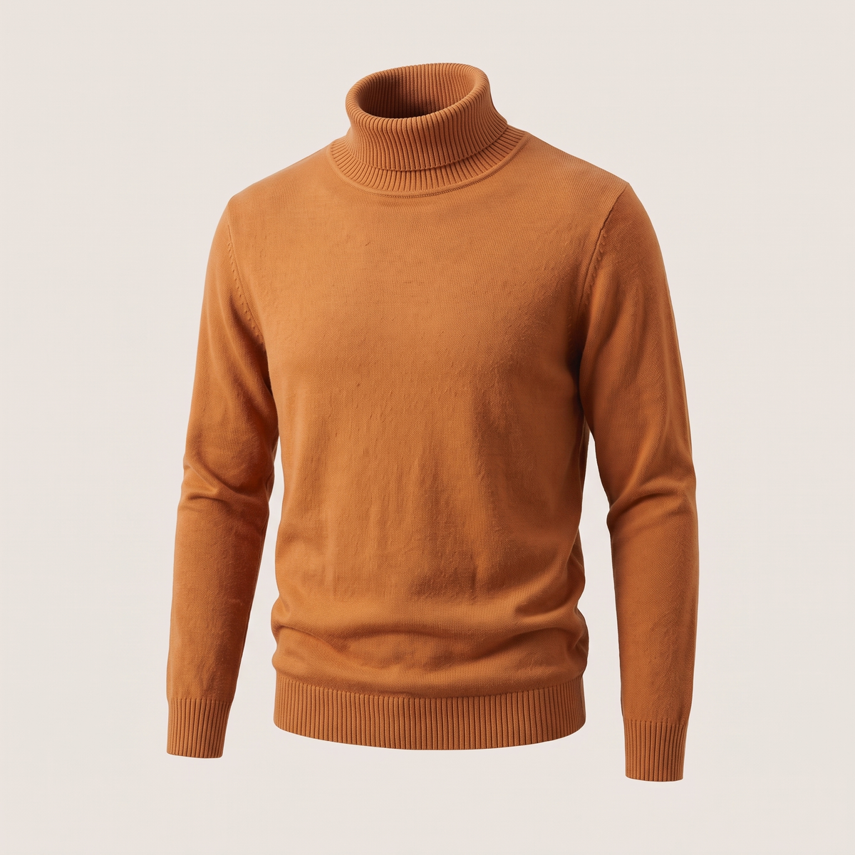 Elegant Roll Neck Knit - Orange