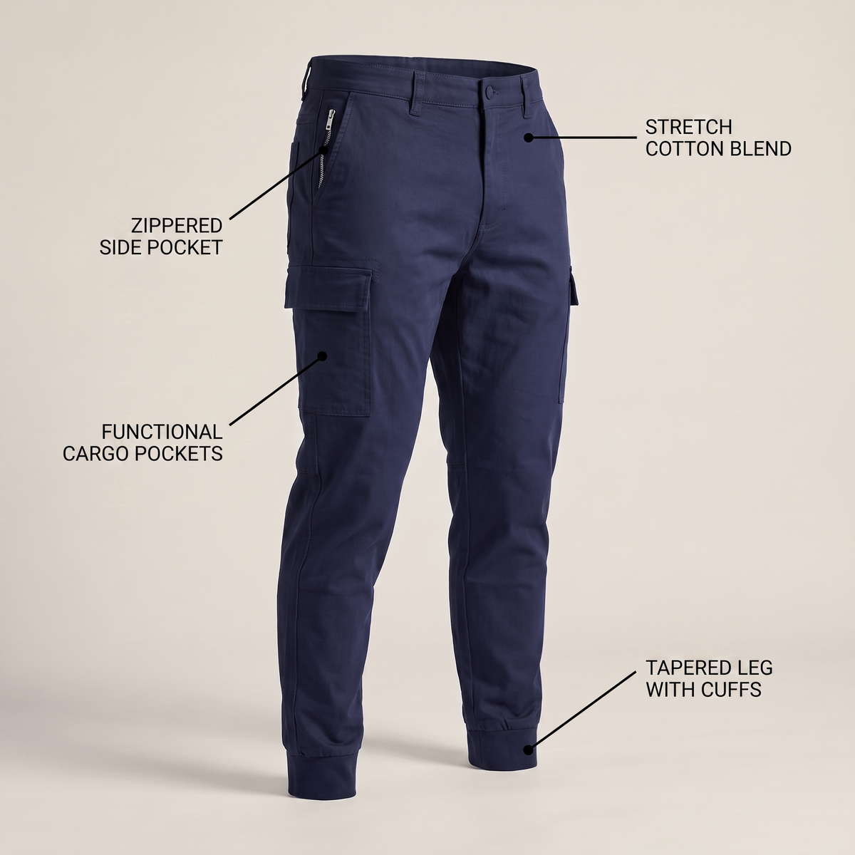 Elmsden Premium Stretch Cargo Trousers