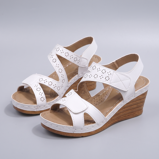 Fleur Wedge Sandals - White