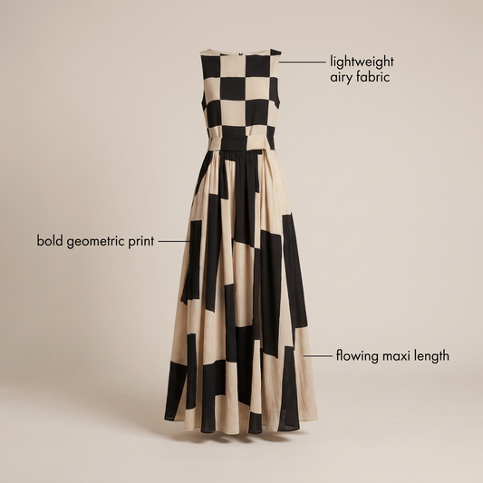 Florence Modern Pattern Maxi Dress
