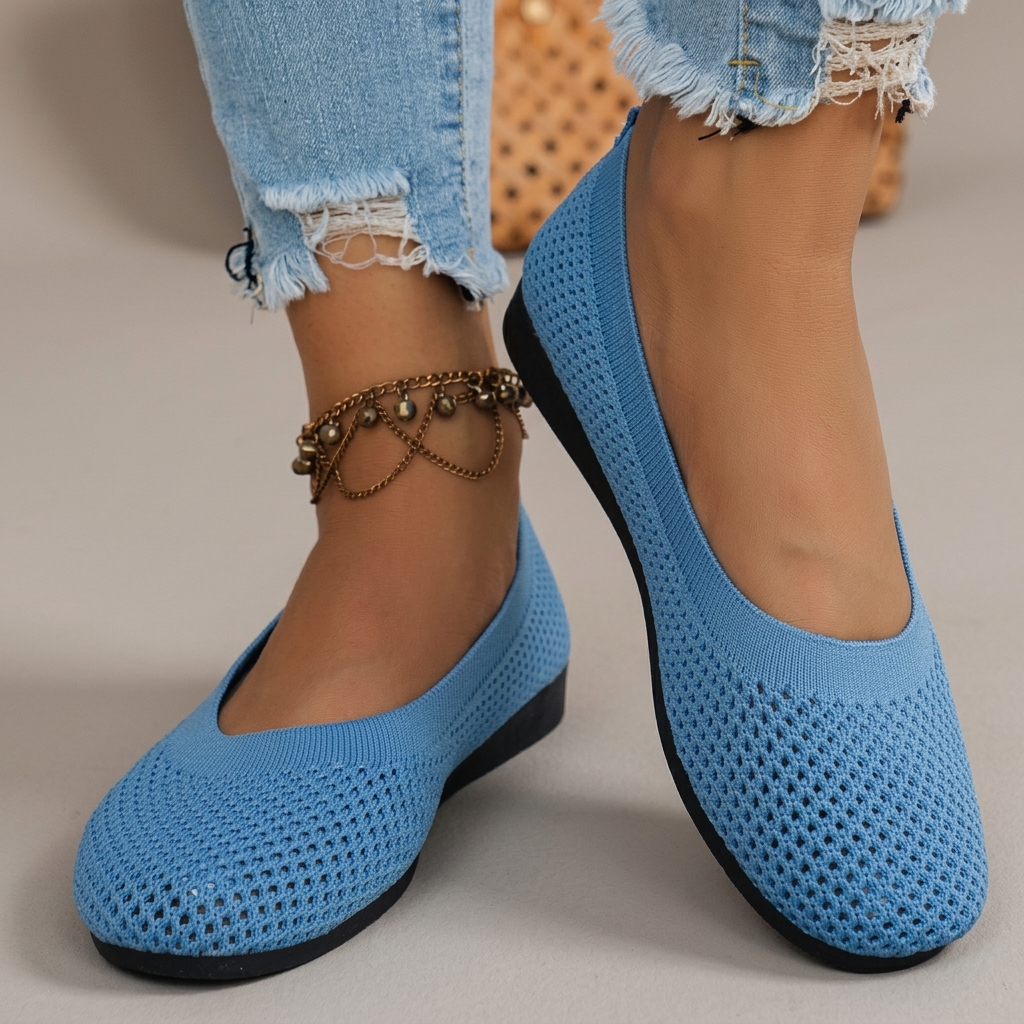 Glenwick Air-Mesh Comfort Slip-Ons - Sky Blue