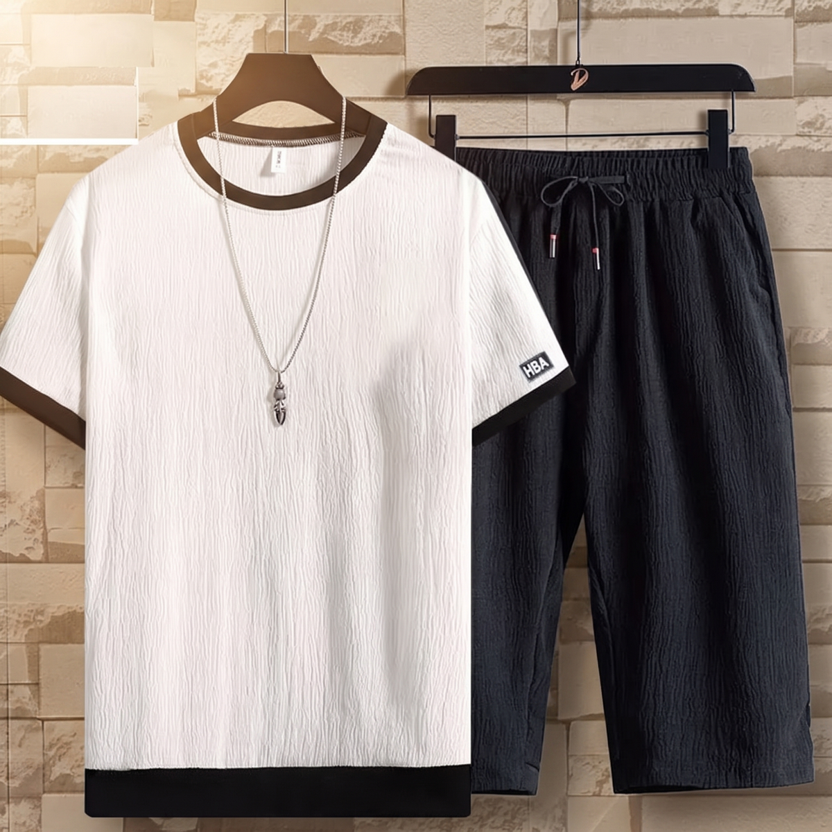 Haldon Cool-Touch Lounge Set - White & Black