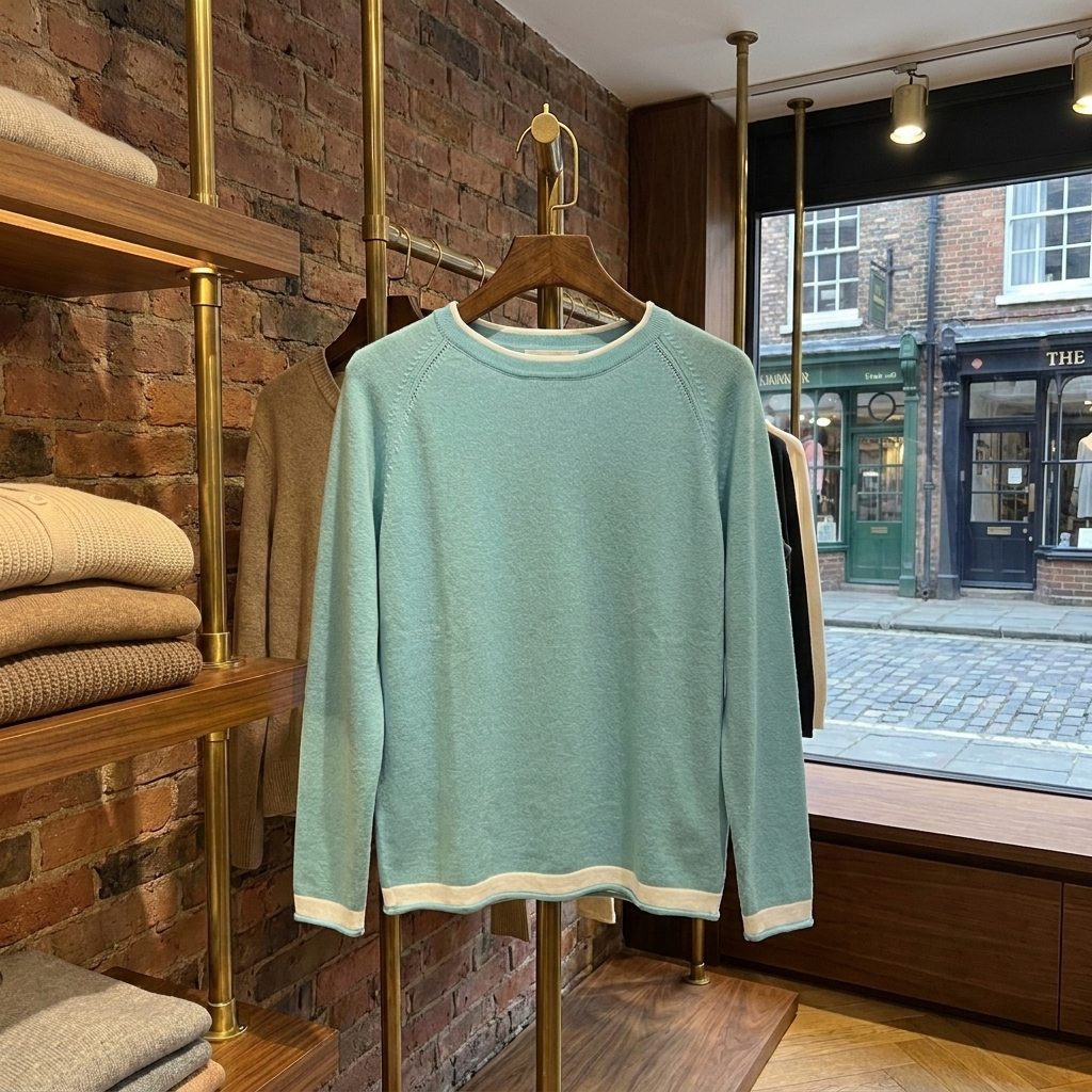 Harper Cotton Knit Sweater - Light Blue