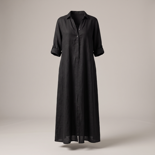 Harriet V-Neck Dress - Black