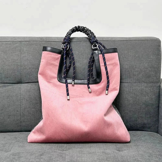 Harrison Corduroy Tote - Pink