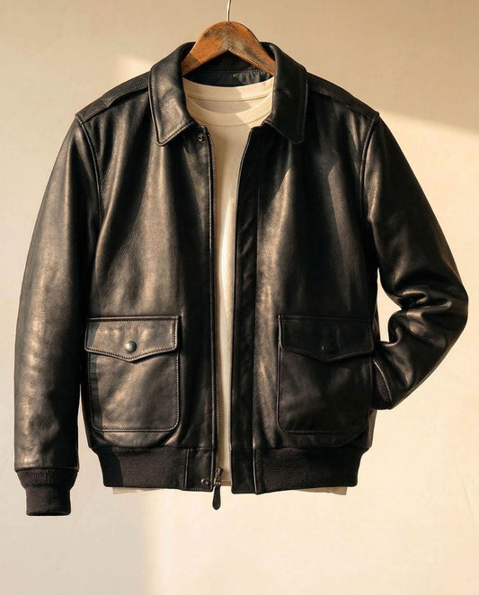 Leonard Timeless Leather-Look Jacket - Black