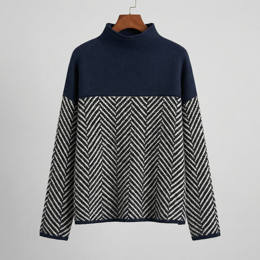 Lila Herringbone Knit Sweater