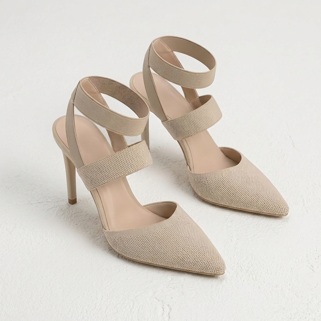 Loravelle Stretch Comfort Heels - Beige
