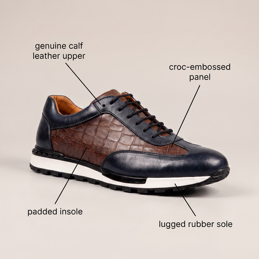 Lorenzo Leather-Look Trainers
