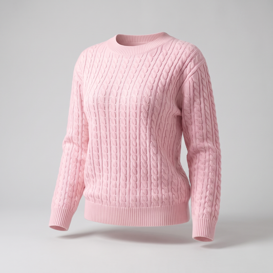 Marielle Cable Sweater - Pink