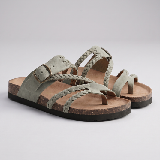 Marlborough Braided Cork Sandals - Green