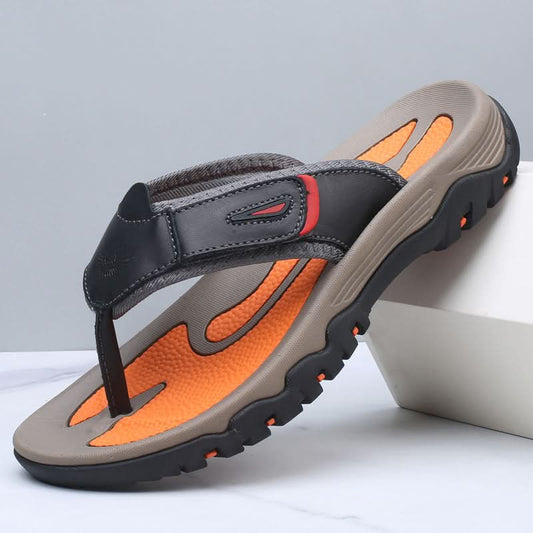 Mason Comfort Leather-Look Sandals - Black