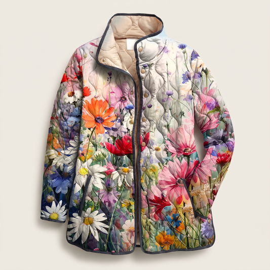 Mira Quilted Jacket - Multicolor Garden