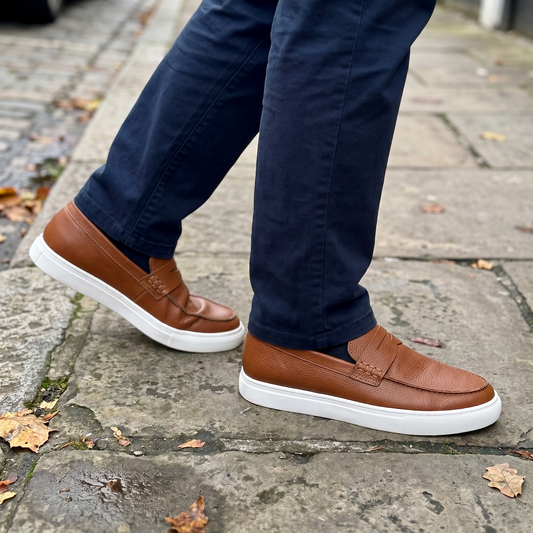 Mortlake Textured Leather-Look Loafers