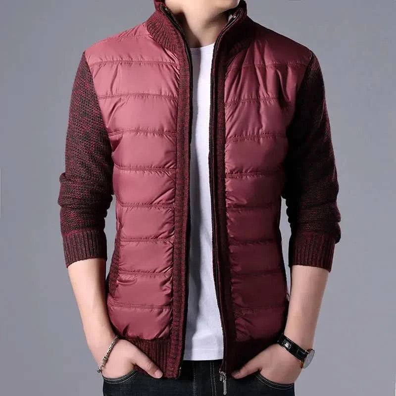 Quilted Knit Hybrid Jacket - All Red