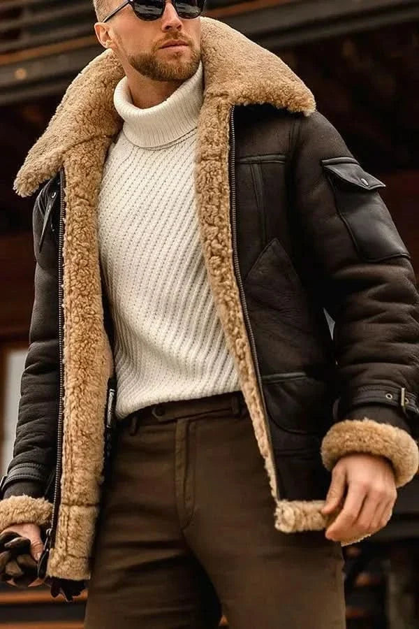 Ravello Leather-Look Jacket - Coffee