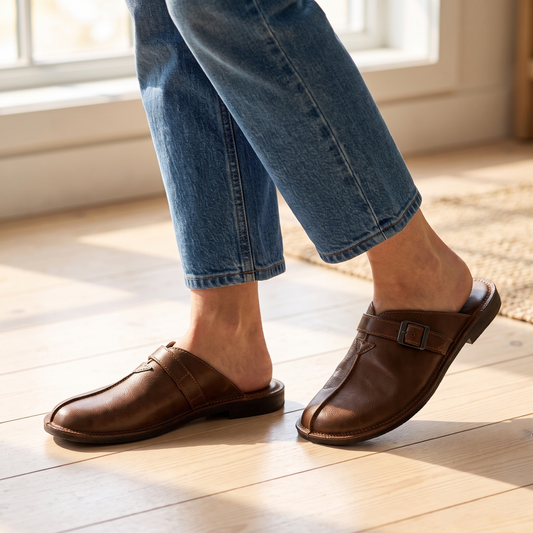 Ravenscourt Leather-Look Mules