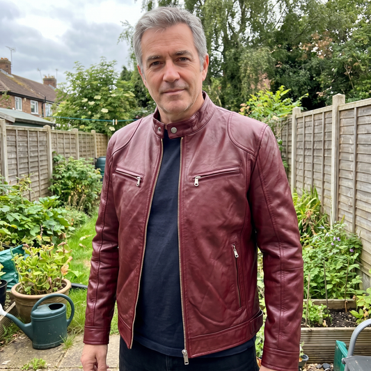 Relaxed Leather-Look Zip Jacket