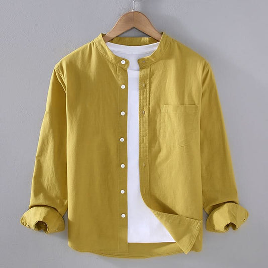 Riley Casual Linen Shirt - Mustard