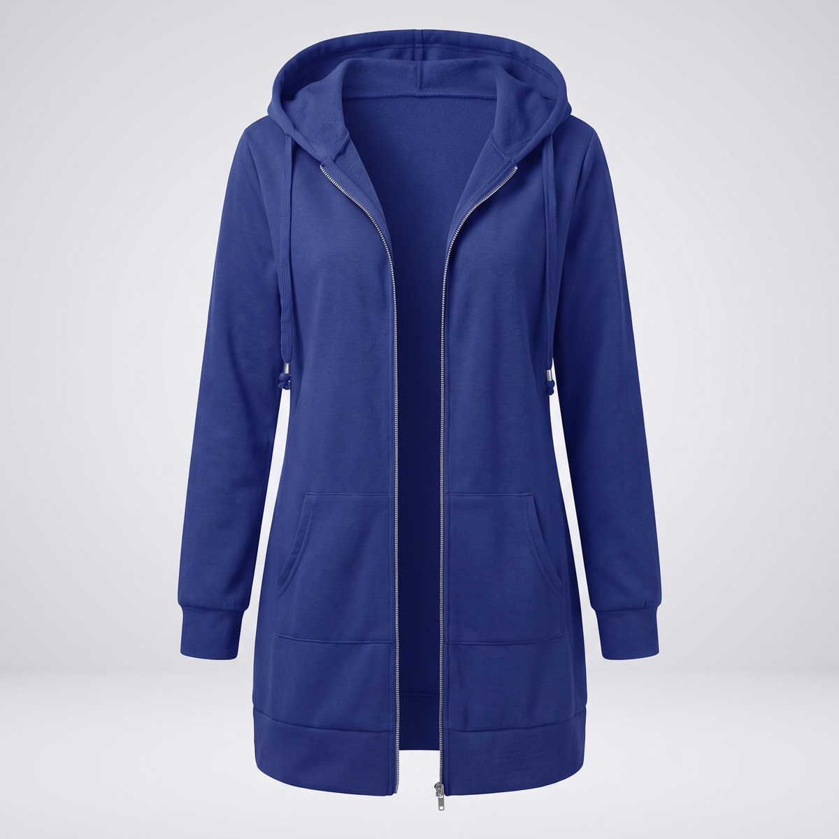 Rosamund Cosy Zip Hoodie Coat - Dark Blue