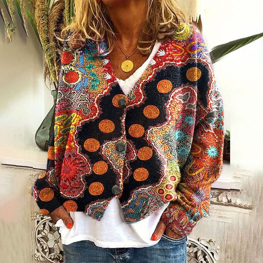 Solene Bohemian Cardigan - Red