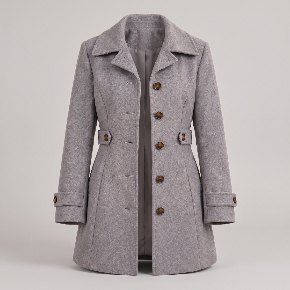 Sophisticated Longline Tailored Coat - Grey