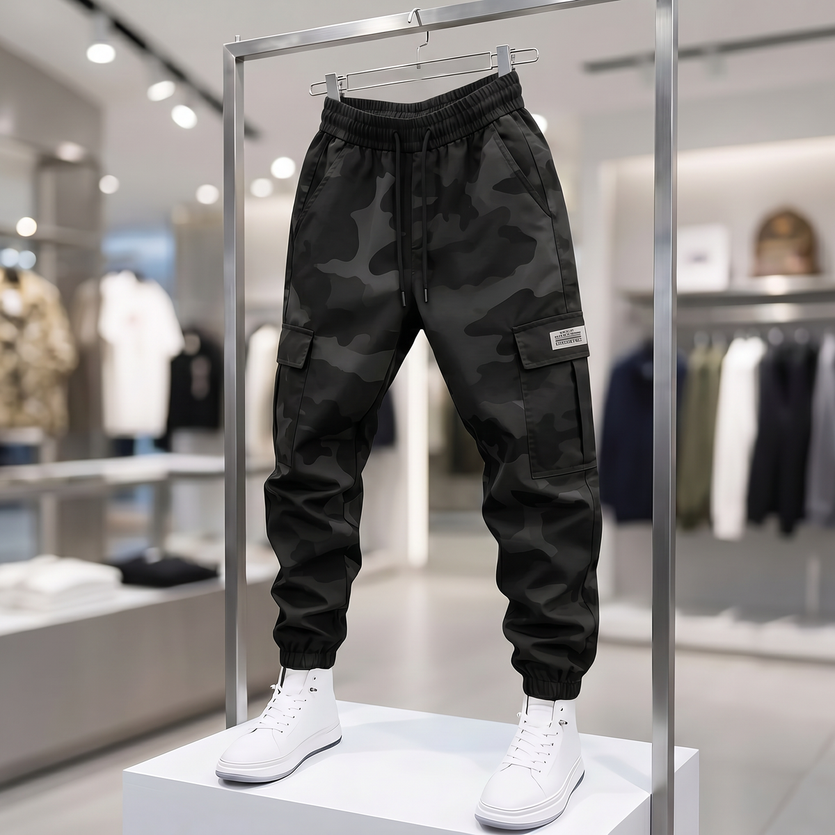 Stormwick Camo Cargo Joggers - Black