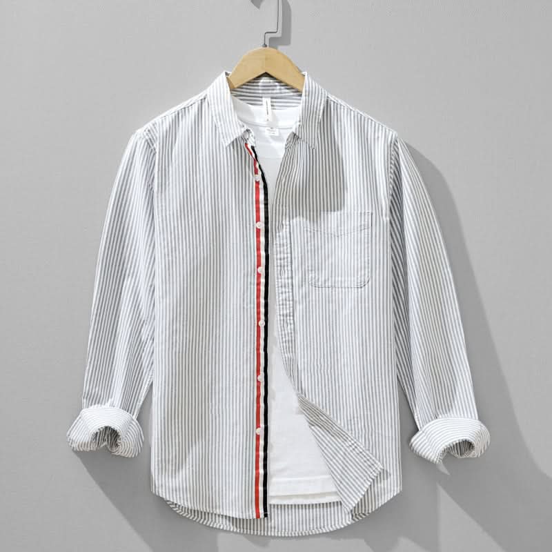 Toulouse Striped Linen Shirt - Gray
