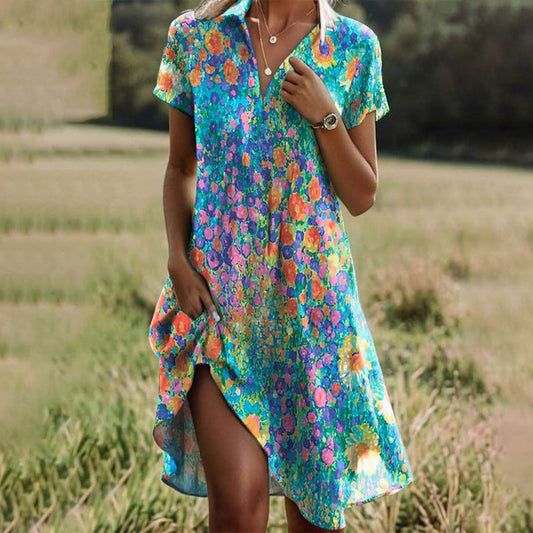 Vera Coastal Breeze Dress - Colourful
