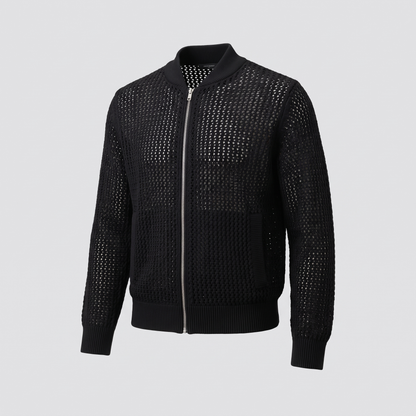 Gwendoline Openwork Knit Jacket - Black