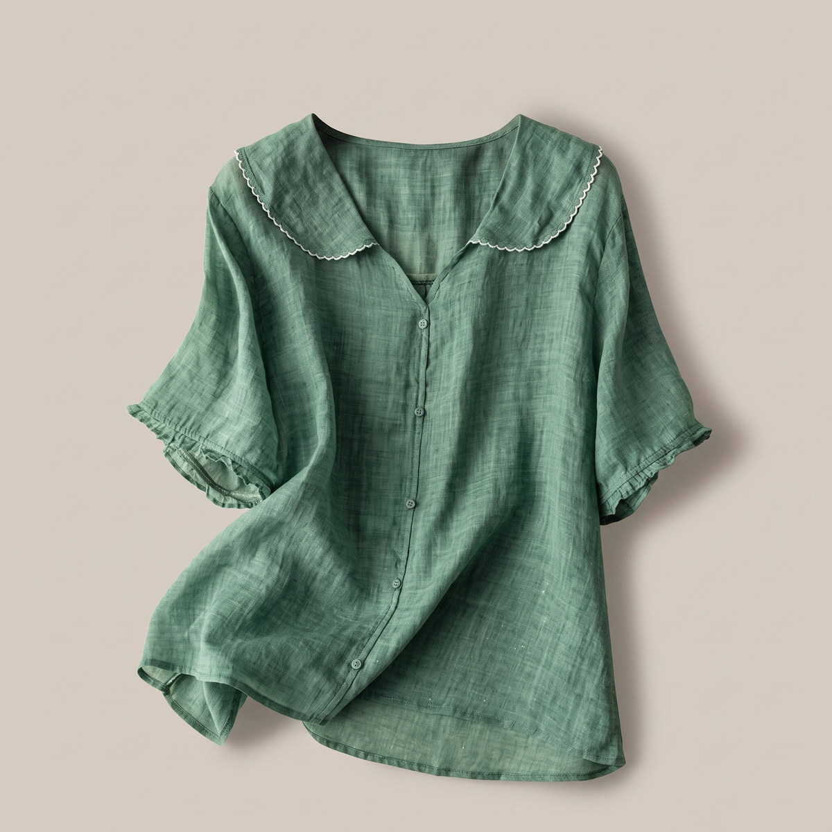 Adèle Linen Blouse - Green