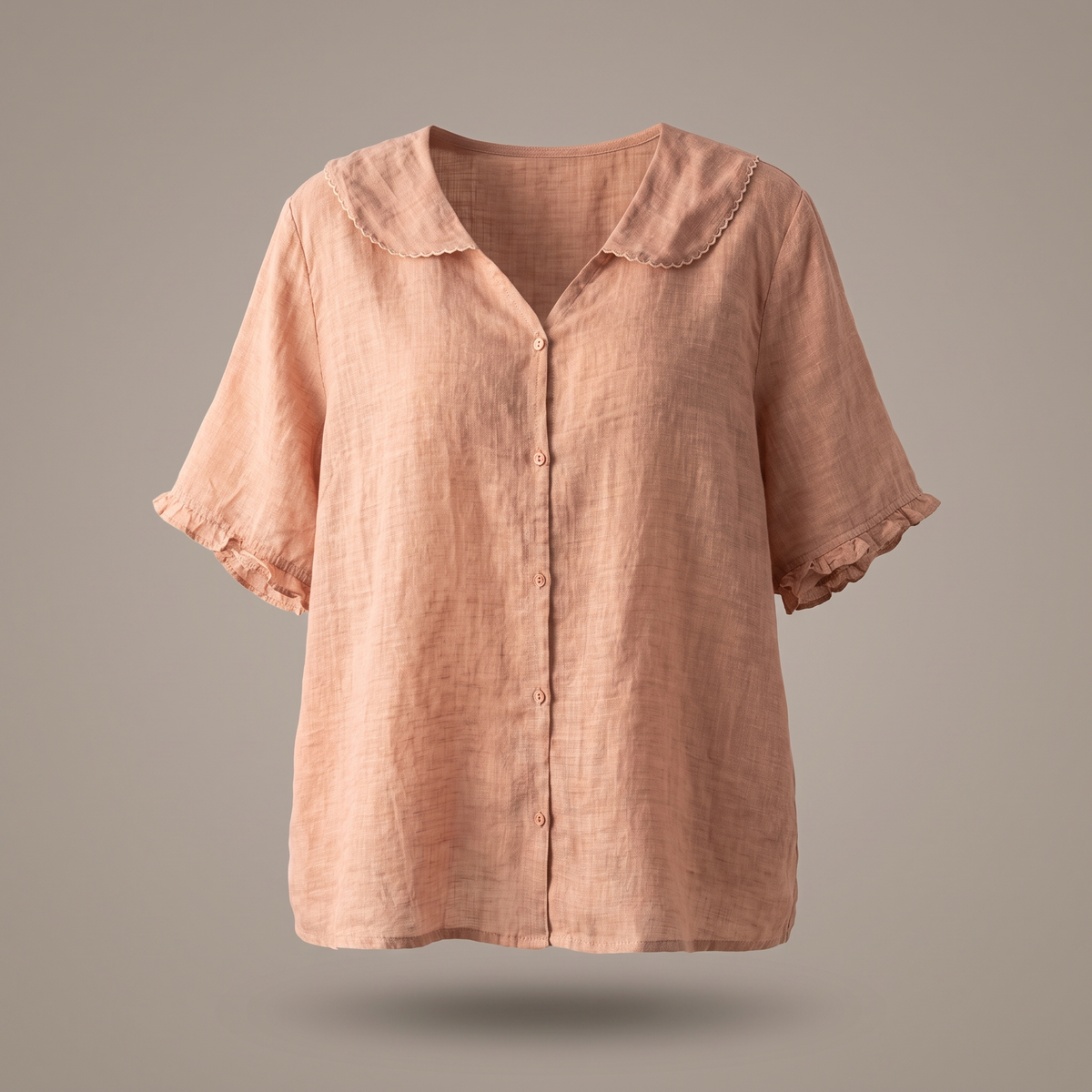 Adèle Linen Blouse - Peach