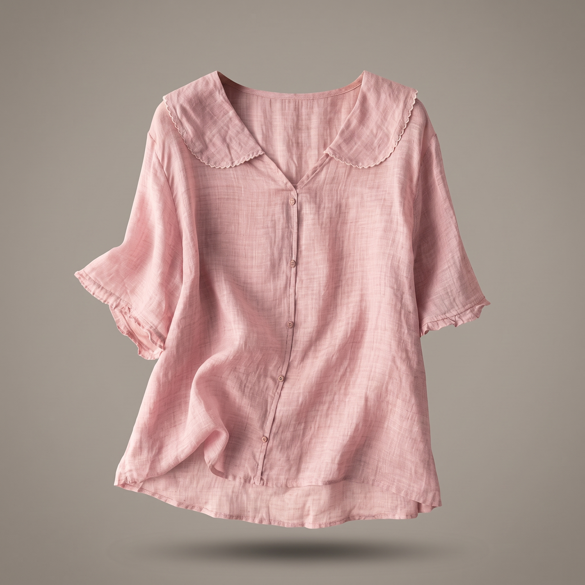 Adèle Linen Blouse - Pink