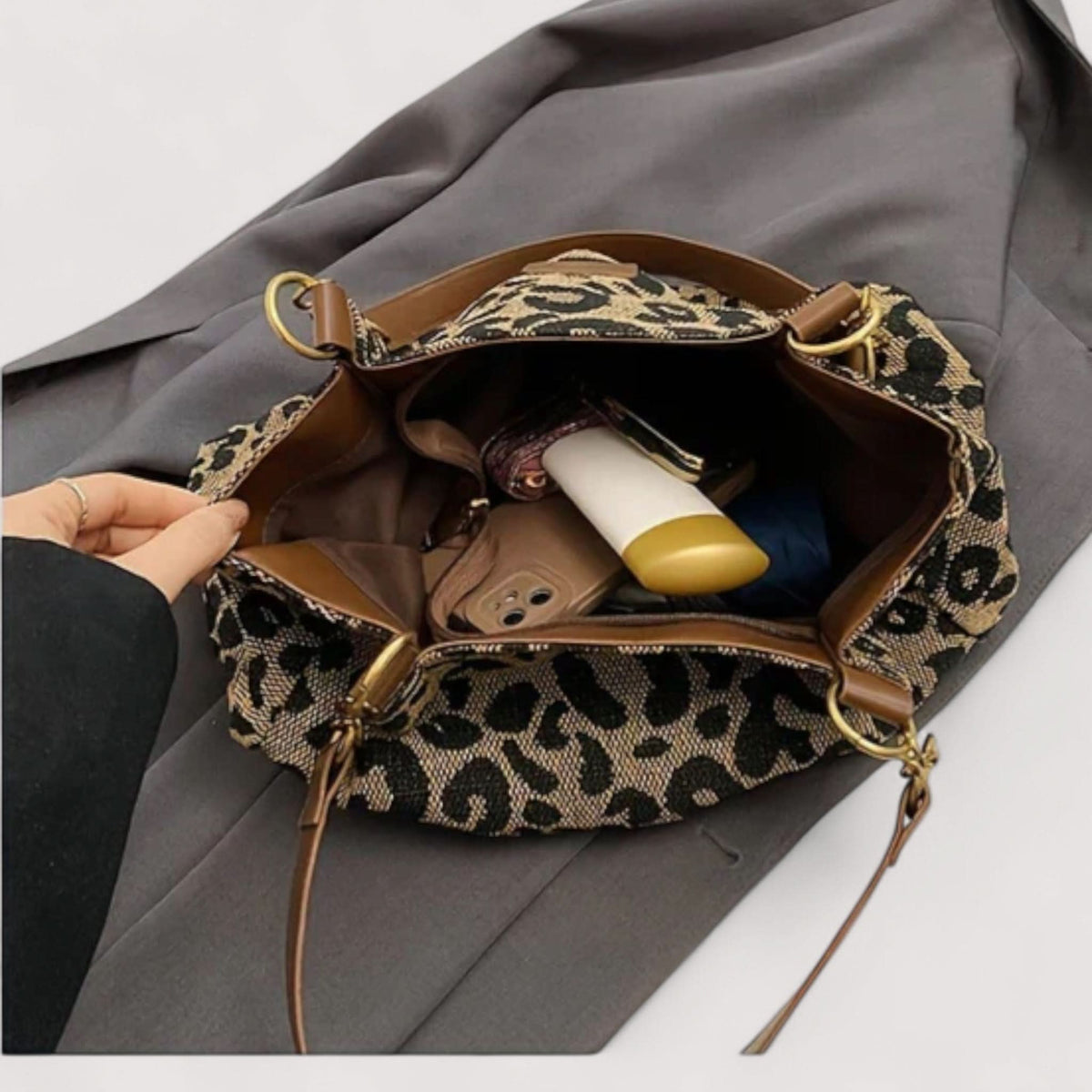Agnes Leopard Canvas Bag